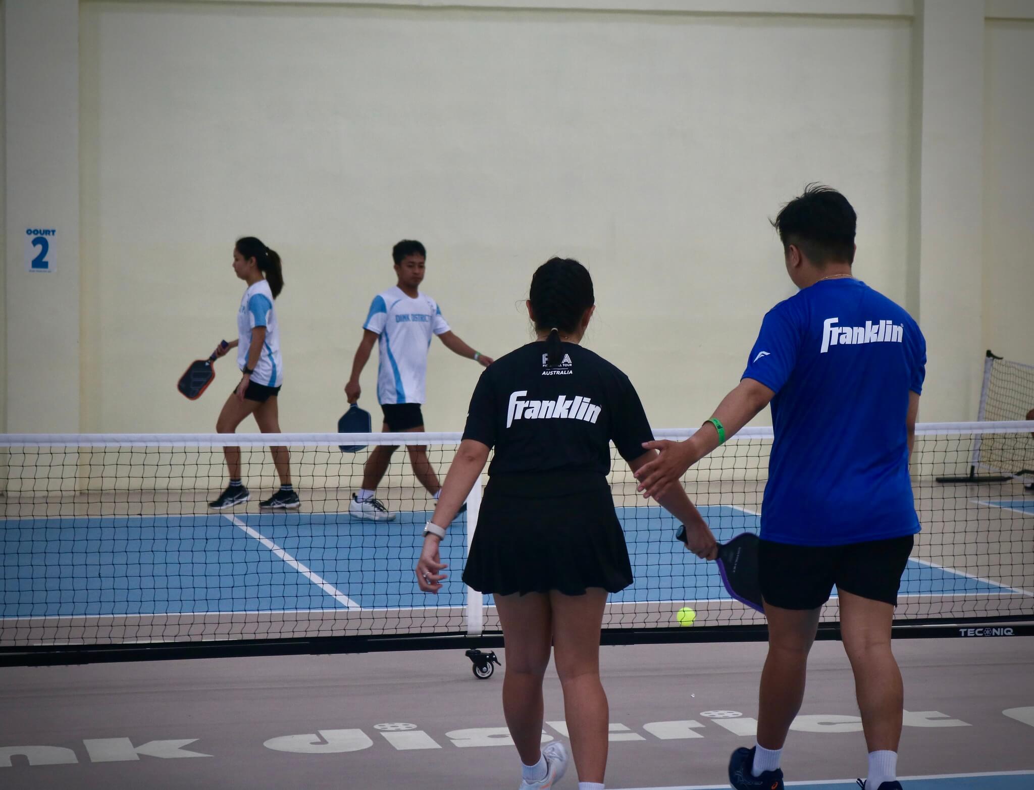 Pickleball action at Dink District PH in Bocaue, Bulacan